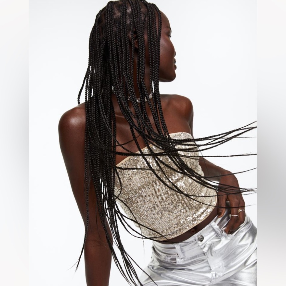 H&M Sequins Bandeau Top sz M